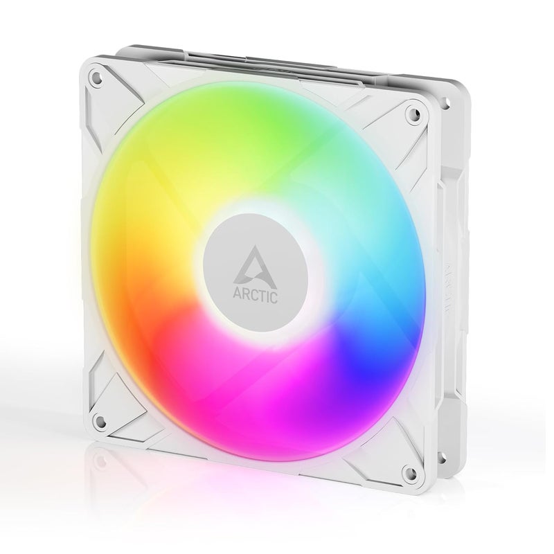 Arctic P14 Pro A-RGB (أبيض) - مروحة قوية متميزة، مروحة 140 مم PWM مع موصل Y، 400-2500 RPM، 0 RPM <5% PWM، 5V RGB رقمي، تحمل ديناميكي سائل - أبيض - Image 1